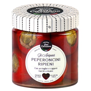 Peperoncini con acciughe e capperi in olio d’oliva CASCINA SAN CASSIANO